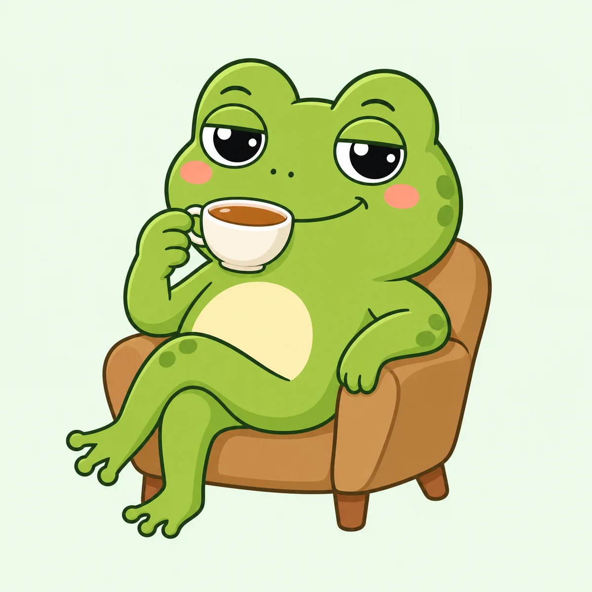喝茶青蛙悠闲表情包网络热图